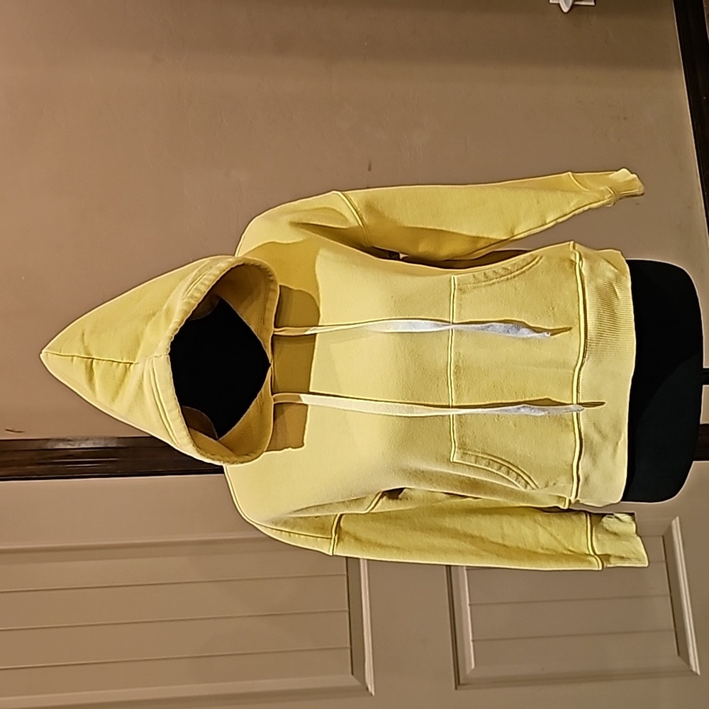 Yellow crop hoodie size small